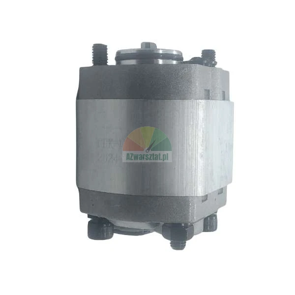 Hydraulische Zahnradpumpe aus Metall mit robustem Design, Montageschrauben und Aluminiumgehäuse.