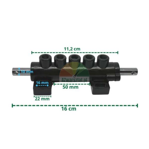 Luftverteiler-Basis für Pedal Typ 2 mit Abmessungen