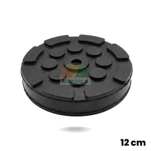 Runde schwarze Gummiauflage für Wagenheber 12 cm Durchmesser mit rutschfester Oberfläche