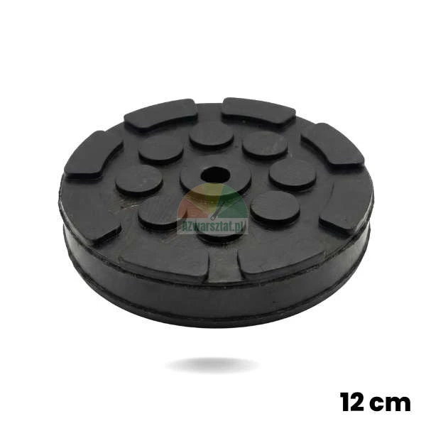 Runde schwarze Gummiauflage für Wagenheber 12 cm Durchmesser mit rutschfester Oberfläche