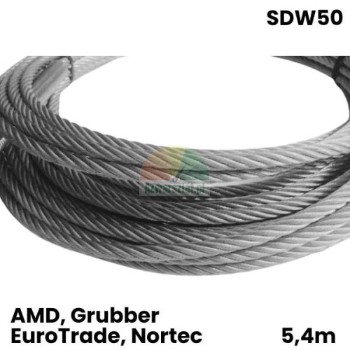 Stahlseil für SDW50 4-Säulen-Hebebühne, 5,4 m Länge, passend für AMD, Grubber, EuroTrade und Nortec.