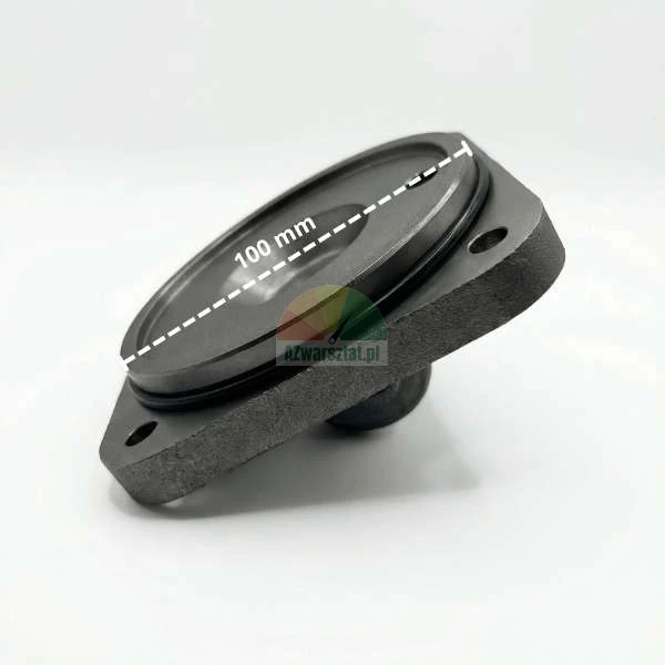Metallisches Maschinenteil mit O-Ring-Dichtung und markierter 100 mm Abmessung.