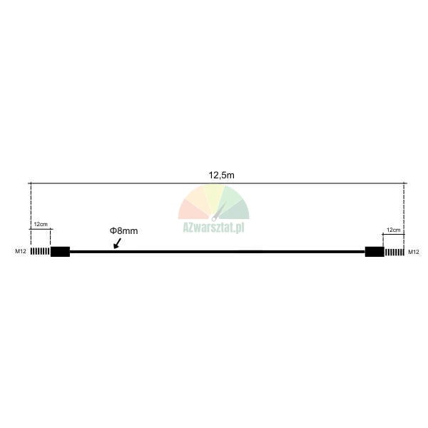Nussbaum Ersatzteil: Stahlseil 12,5m, M12, Durchmesser 8mm