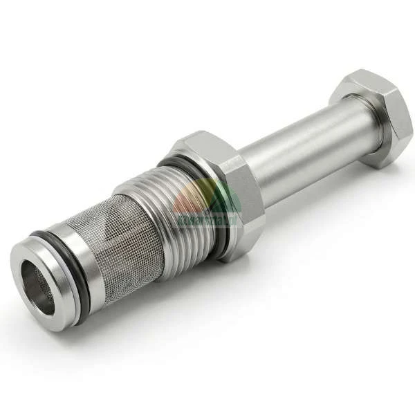 Maschenfilter aus Edelstahl mit Gewinde und O-Ringen, Industriekomponente