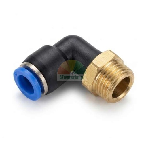 Pneumatik L-Steckverschraubung, 12,7mm Gewinde auf 6mm Steckanschluss