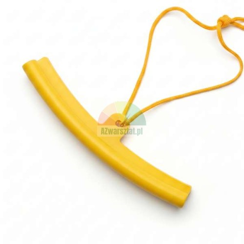 Großer gelber Felgenschoner 19,5 cm lang mit einer befestigten Schnur.