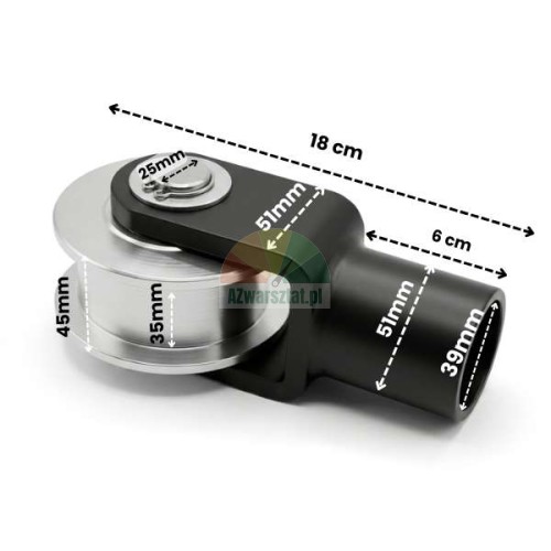 Kettenrad für Zwei-Säulen-Hebebühne mit Halterung 36mm mit Maßen