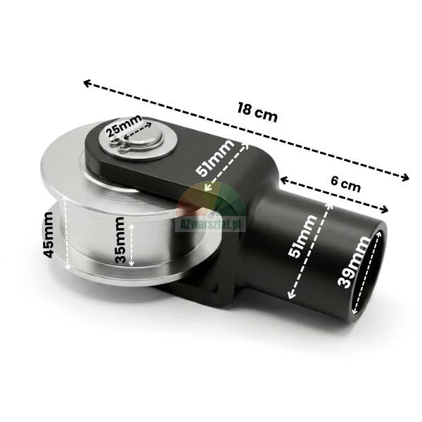 Kettenrad für Zwei-Säulen-Hebebühne mit Halterung 36mm mit Maßen