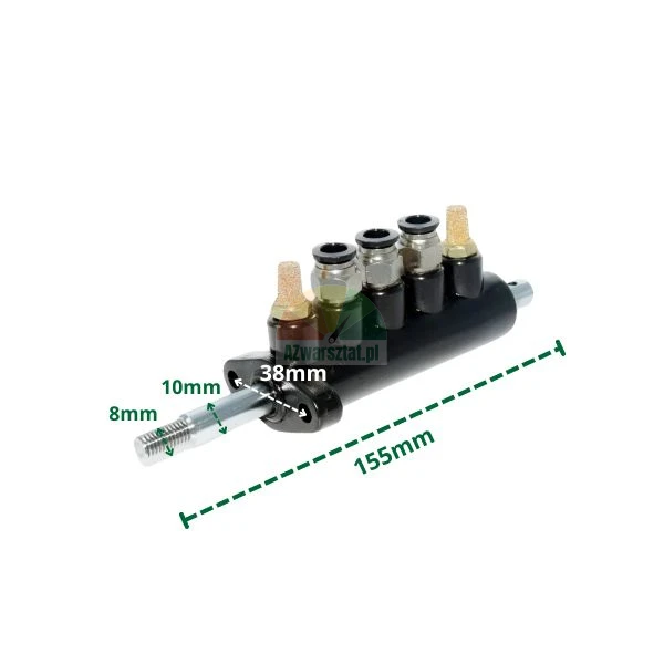 Schwarzer Ventilblock aus Kunststoff Typ A mit 155mm Abmessungen
