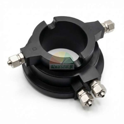 Schwarzer Untertisch-Luftverteiler Typ A 49,5 mm mit Metallanschlüssen