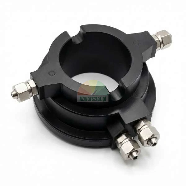 Schwarzer Untertisch-Luftverteiler Typ A 49,5 mm mit Metallanschlüssen