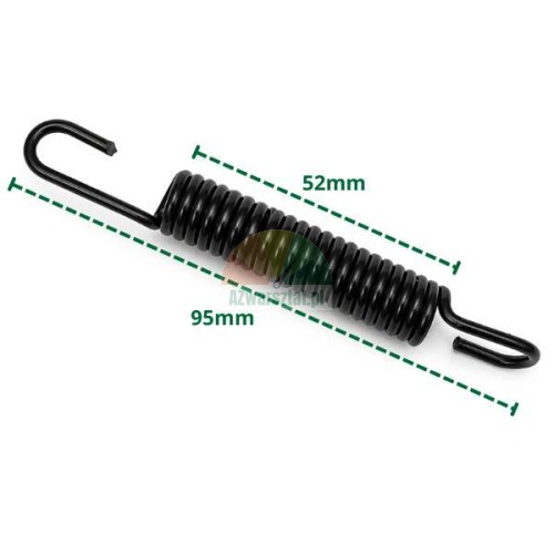 Schwarze 9,5 cm Zugfeder mit Maßen
