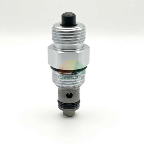 Sicherheits-Rückschlagventil für Hebebühnen 14mm / G19 aus Metall auf weißem Hintergrund