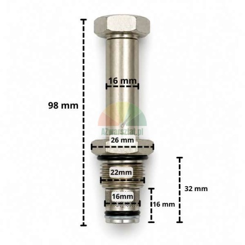 Ablassventil für 16mm Magnetspule G22mm mit Abmessungen