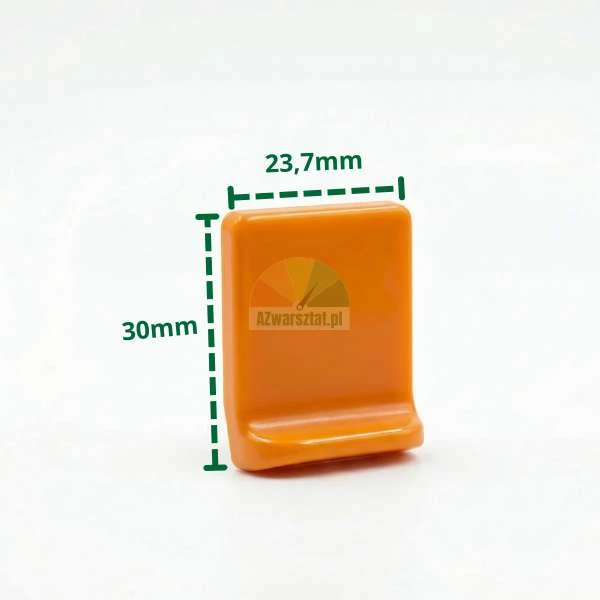 Orangefarbene Kunststoffabdeckung für Montageschuh Typ Z mit Maßen 30x23,7mm