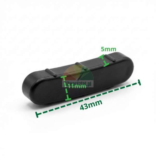 Kunststoffabdeckung für Montageschuh Typ H mit den Maßen 43x11x5mm