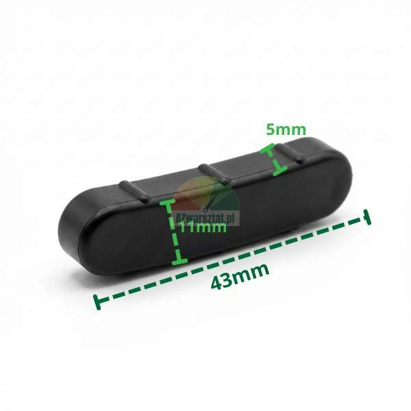 Kunststoffabdeckung für Montageschuh Typ H mit den Maßen 43x11x5mm