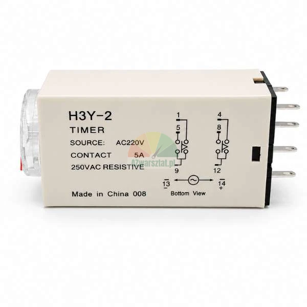 Zeitrelais H3Y-2 220V AC 5A mit Anschlussdiagramm auf dem Gehäuse