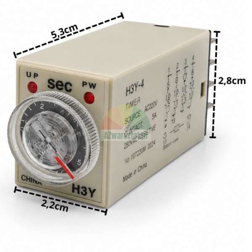 Zeitrelais H3Y-4 AC 220V, 5 Sekunden, 14-polig
