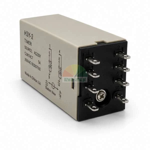 H3Y-2 industrielles Zeitrelais mit AC220V Stromquelle und 8-Pin-Anschlussbasis.