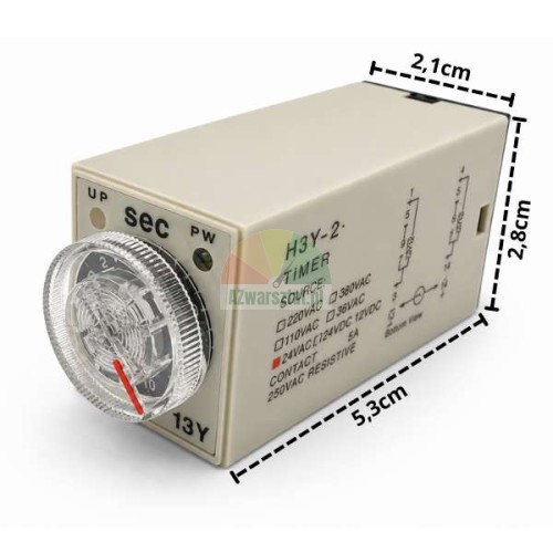 Zeitrelais H3Y-2 AC 24V 10s 8-polig