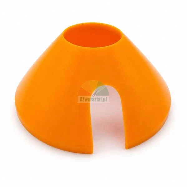 Orangefarbener Kunststoffkegel 120mm/40mm mit seitlichem Ausschnitt.