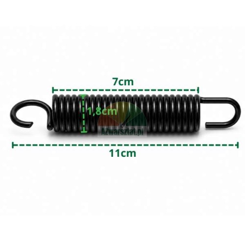 Feder für Reifenmontiermaschine mit Gesamtlänge 11 cm.