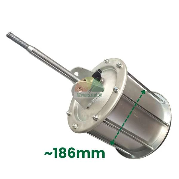 Pneumatikzylinder mit einer markierten Abmessung von ca. 186 mm am Gehäuse.