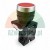 Industrieller Drucktaster, flach, rot mit Metallrahmen und ZB2-BE102 NC-Kontaktblock.