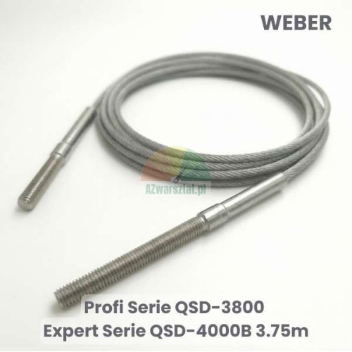Stahlseil Ausgleichsseil für Weber Hebebühne Profi Serie QSD-3800 und Expert Serie QSD-4000B, Länge 3.75m mit Gewindebolzen