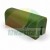Grüner Gleitblock für Hebebühne mit den Maßen 7cm x 3cm x 2,9cm und einer Montagenut, auf weißem Hintergrund.