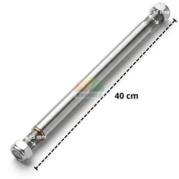 Kolbenstange für Fenderzylinder, Länge 40 cm, mit Muttern