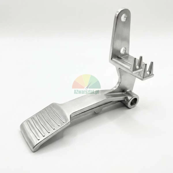 Aluminium-Fußpedal Typ B für Reifenmontiermaschine, silberner Fußhebel auf weißem Hintergrund