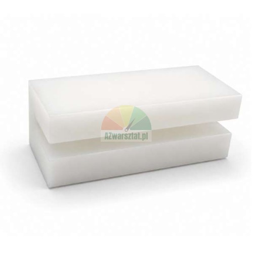 Weißer Gleitstein für Hebebühne mit den Abmessungen 7,2cm x 3,8cm x 3cm auf hellem Hintergrund