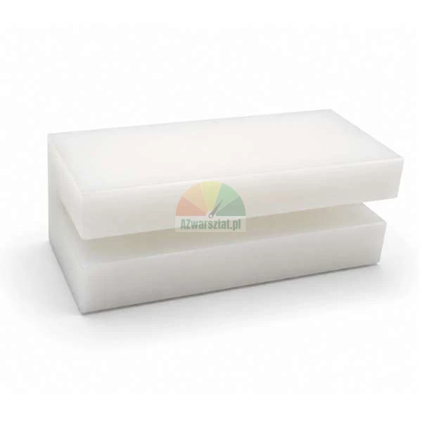 Weißer Gleitstein für Hebebühne mit den Abmessungen 7,2cm x 3,8cm x 3cm auf hellem Hintergrund