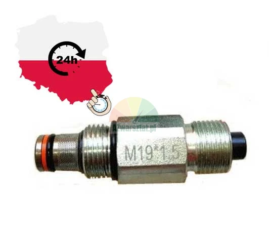Metalladapter mit M19x1.5 Gewinde, Dichtungen und schwarzem Stift, mit Grafik für schnellen 24-Stunden-Versand aus Polen