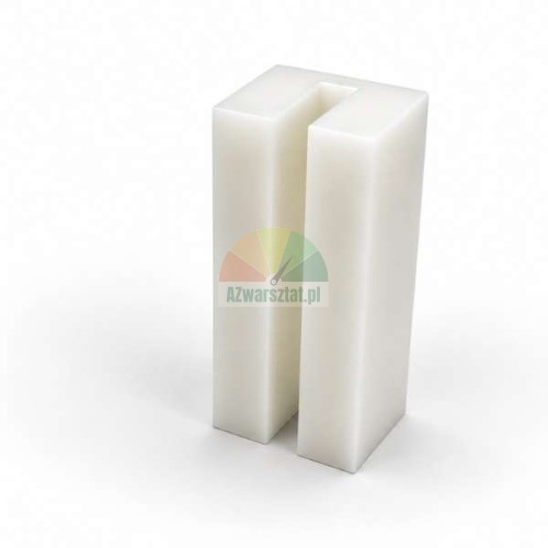 Weißer Kunststoff-Gleitstein für Hebebühne, Maße 7cm x 3cm x 3cm mit U-förmiger Nut