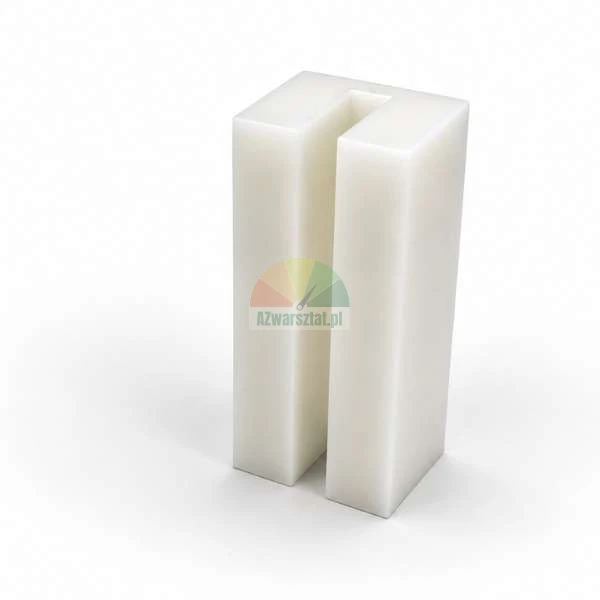 Weißer Kunststoff-Gleitstein für Hebebühne, Maße 7cm x 3cm x 3cm mit U-förmiger Nut