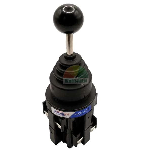 Steuerpult-Joystick für LKW-Reifenmontiermaschine HKB-402 mit schwarzem Kugelgriff und Gummibalg.