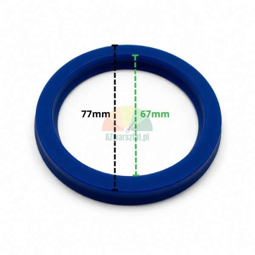 Blaue Hubzylinderdichtung UN 67x77x7 mit Maßen