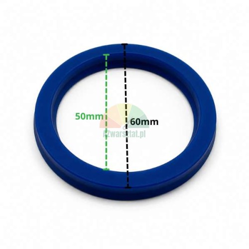 Blaue Kolbendichtung UN 50x60x6 mit den Massen 50mm und 60mm