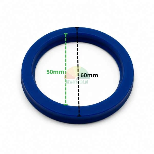 Blaue Kolbendichtung UN 50x60x6 mit den Massen 50mm und 60mm