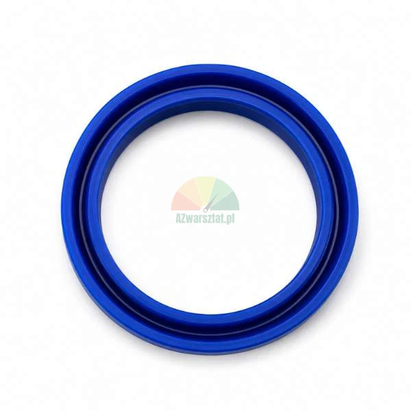 Blauer Polyurethan Nutring Hydraulikdichtung auf weissem Hintergrund