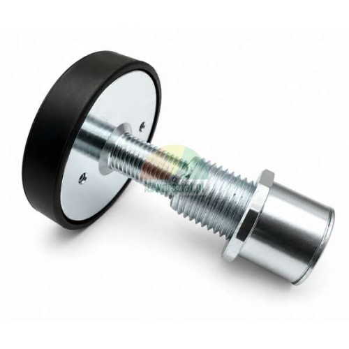 Hebebühnenteller aus Metall mit Gummiauflage und Gewindespindel für 50 mm Aufnahme
