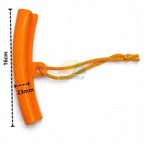 Orangefarbener Felgenschoner 16 cm mit Schnur