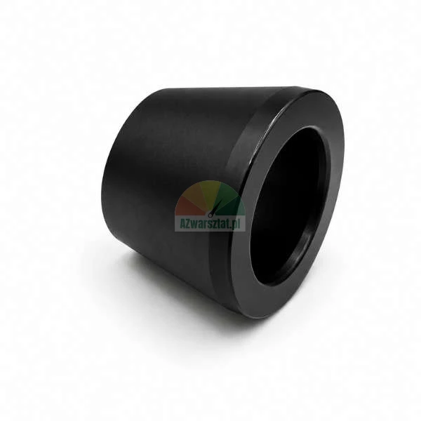 Schwarze konische Metallhülse, innen hohl, auf weißem Hintergrund.