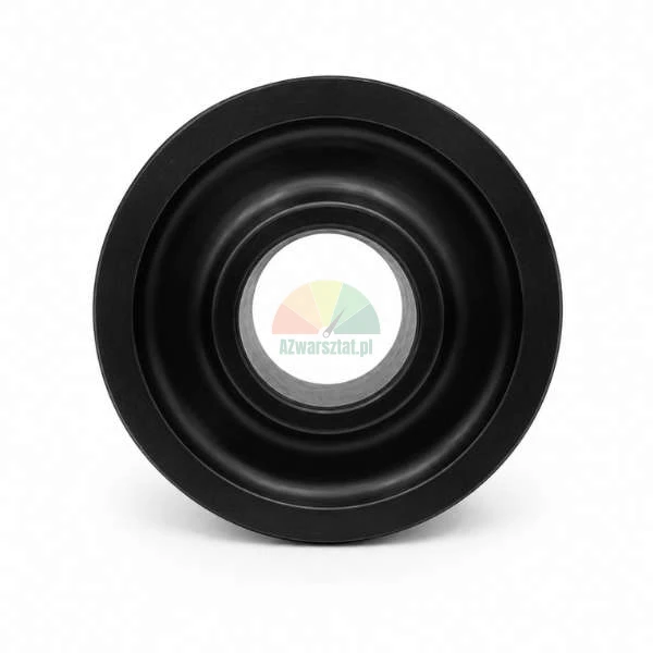 Schwarzes, rundes Element aus Gummi oder Kunststoff mit einer zentralen Öffnung auf weißem Hintergrund.