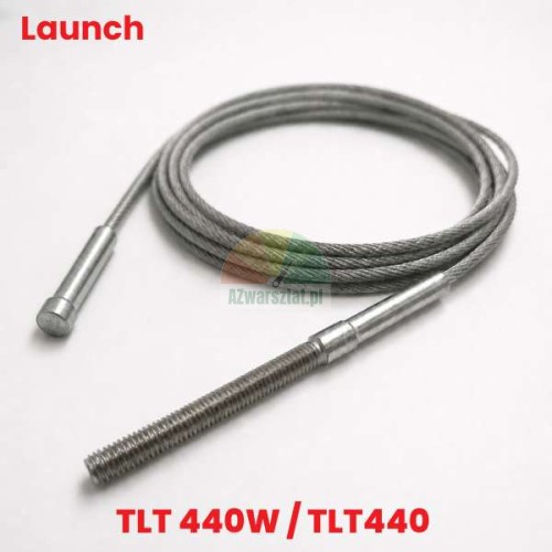 Stahlseil für Launch TLT440W / TLT440 4-Säulen-Hebebühne mit einer Länge von 7,71 m, aufgerollt auf weißem Hintergrund.