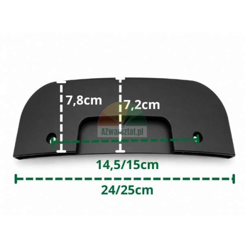Schwarzer Abdrückschaufelschutz 24 cm mit Abmessungen