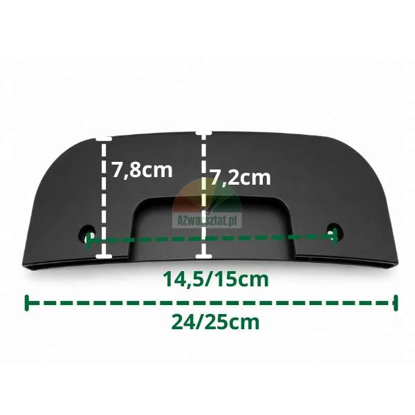 Schwarzer Abdrückschaufelschutz 24 cm mit Abmessungen